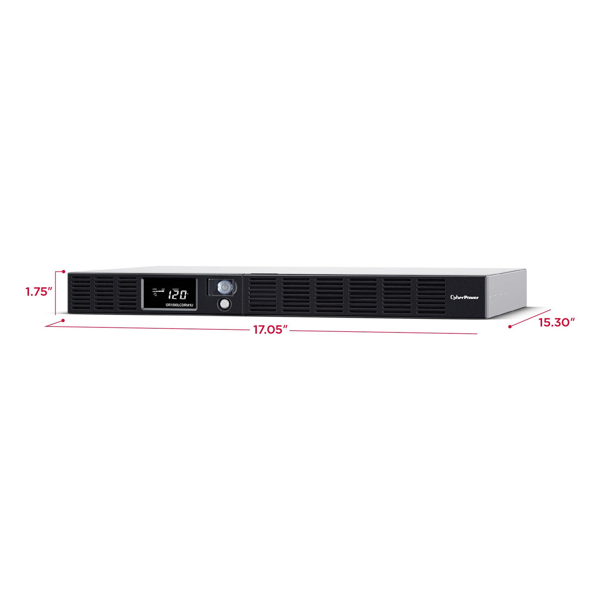 CyberPower OR1500LCDRM1U Smart App LCD UPS Battery Backup and Surge Protector, 1500VA/900W, 6 Outlets, AVR, 1U Rackmount, UL Certified