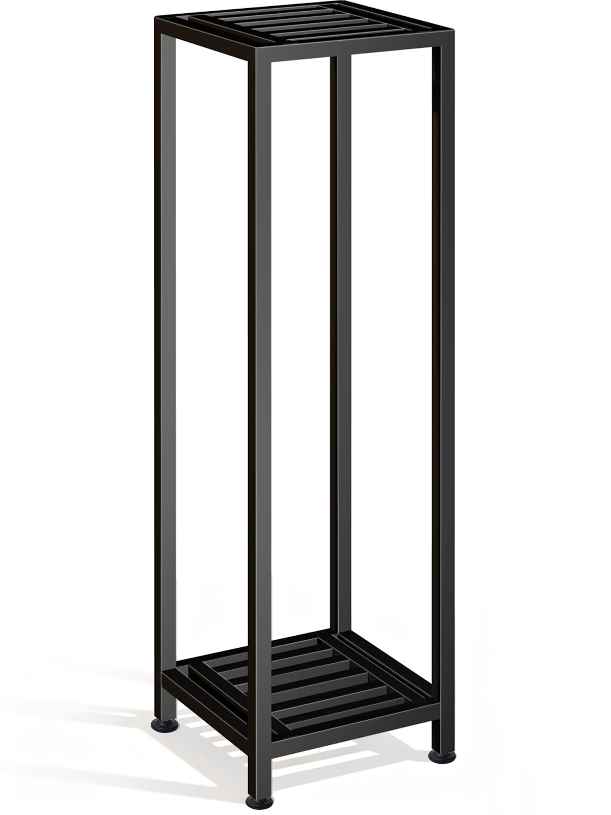 LUBORN Plant Stand Indoor Outdoor, 41'' Tall Wrought Iron Plant Stands, 2 Tier Heavy Duty Metal Pedestal Stand Decorative Flower Stand for Patio Garden Deck Living Room