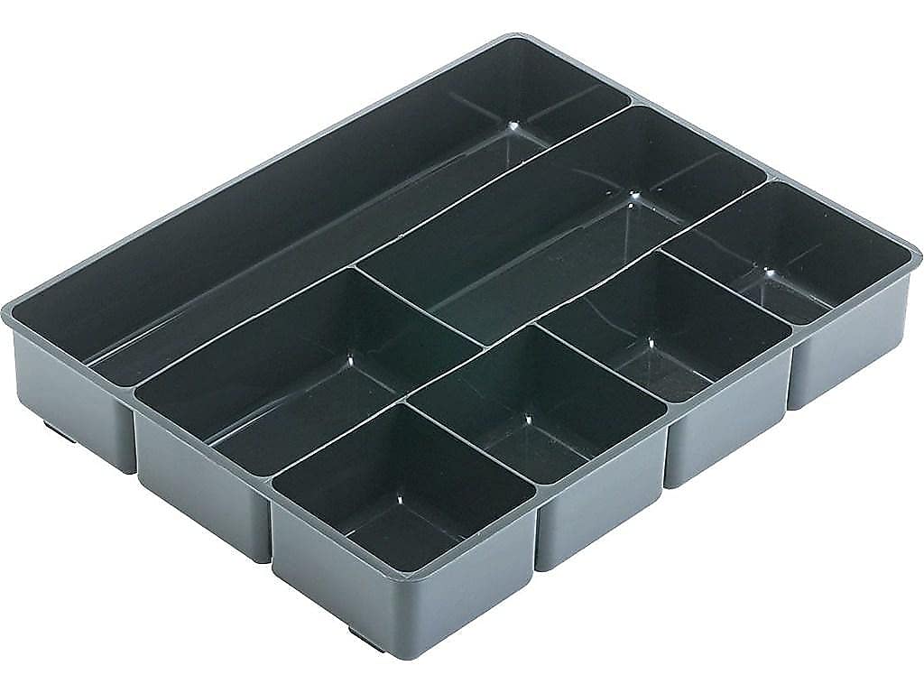 Rubbermaid Extra Deep Desk Drawer Director Tray, Plastic, 11.875 x 15 x 2.5 Inches, Black