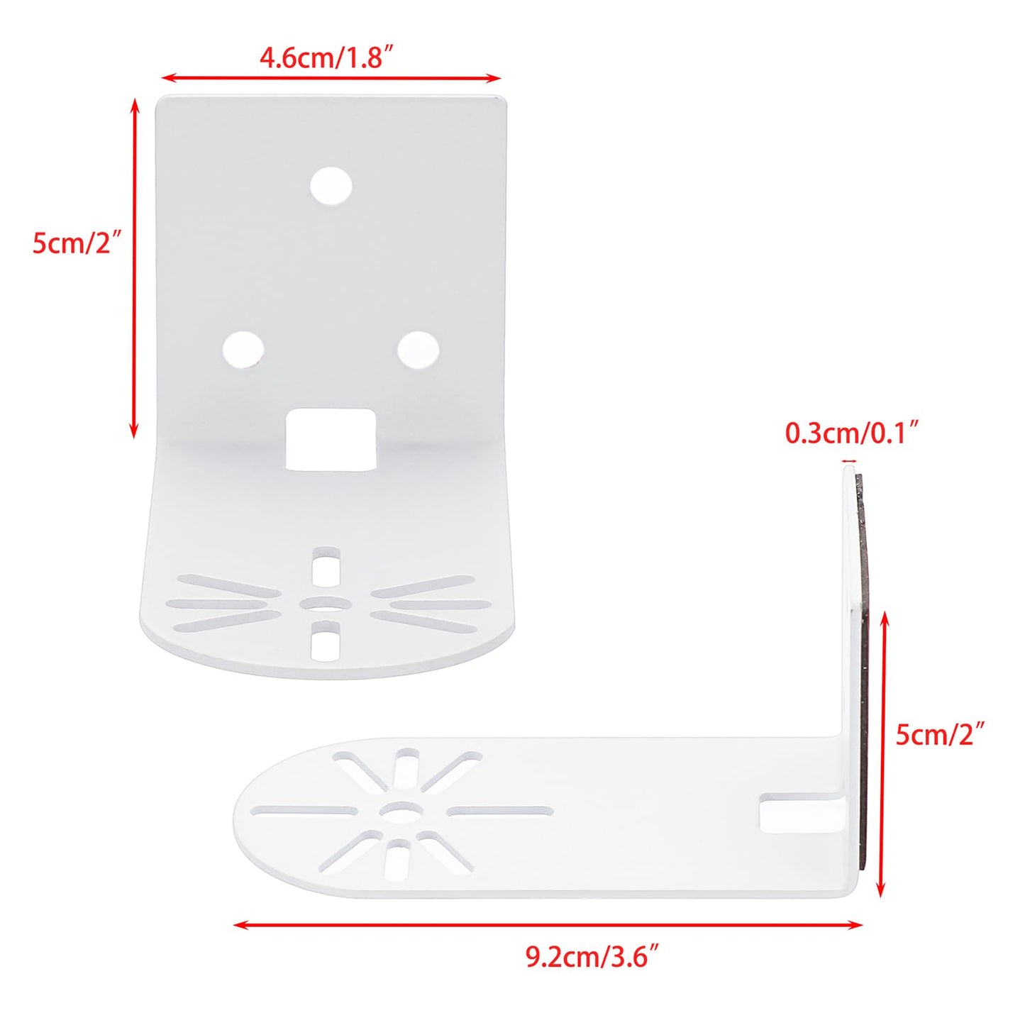 Sumnacon 2PCS Wall Mount Camera Shelf- Metal Small Wall Shelf with Adhesive,Universal Small Floating Shelf for Security Cameras, Speakers,White