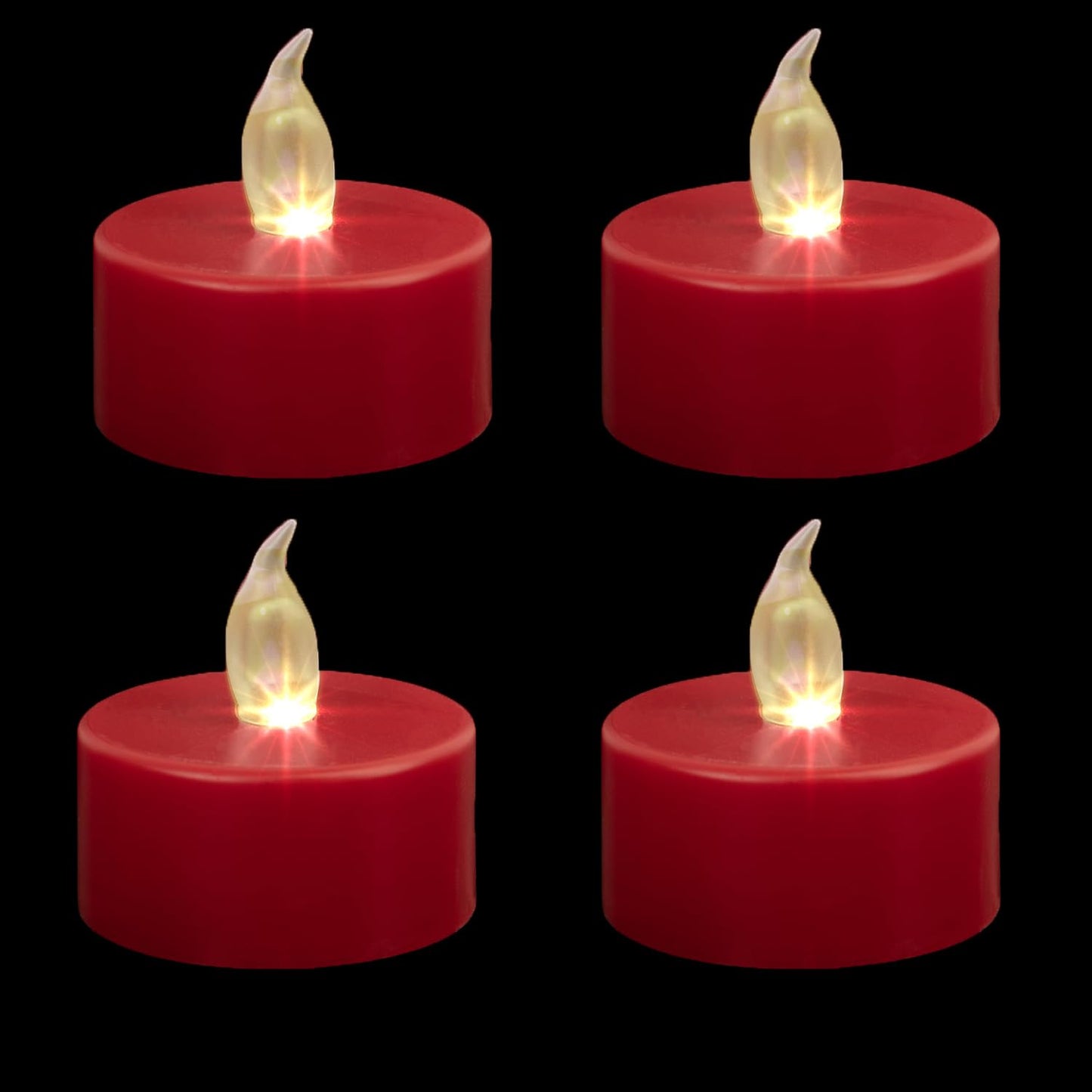 Hanzim LED Tea Lights Candles- 24PACK Red Flameless Candles Realistic and Bright Flickering Long Lasting 200Hours for Holiday Celebration,Party, Home Decoration,Battery Operated