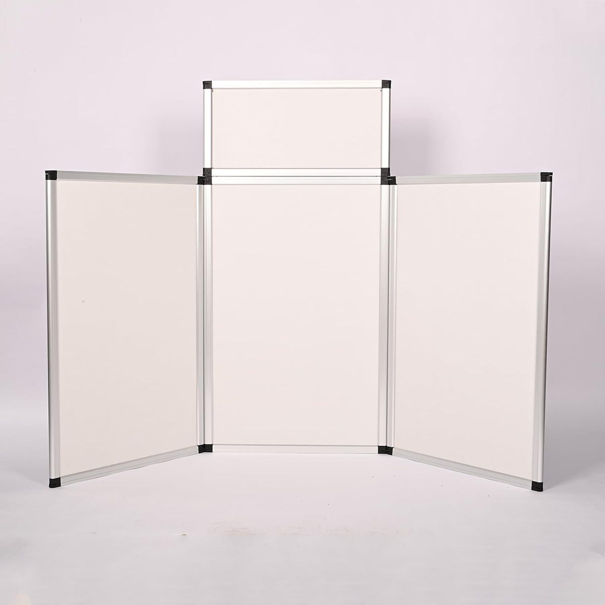 ISXACFF 3+1 Panel Trade Show Presentation Board 70.8“ x 35.4” Trifold Poster Board Folding 3 Panel Exhibition Display Boards Double Sided Tabletop Display with Storage Bag Hook & Loop-Receptive Fabric