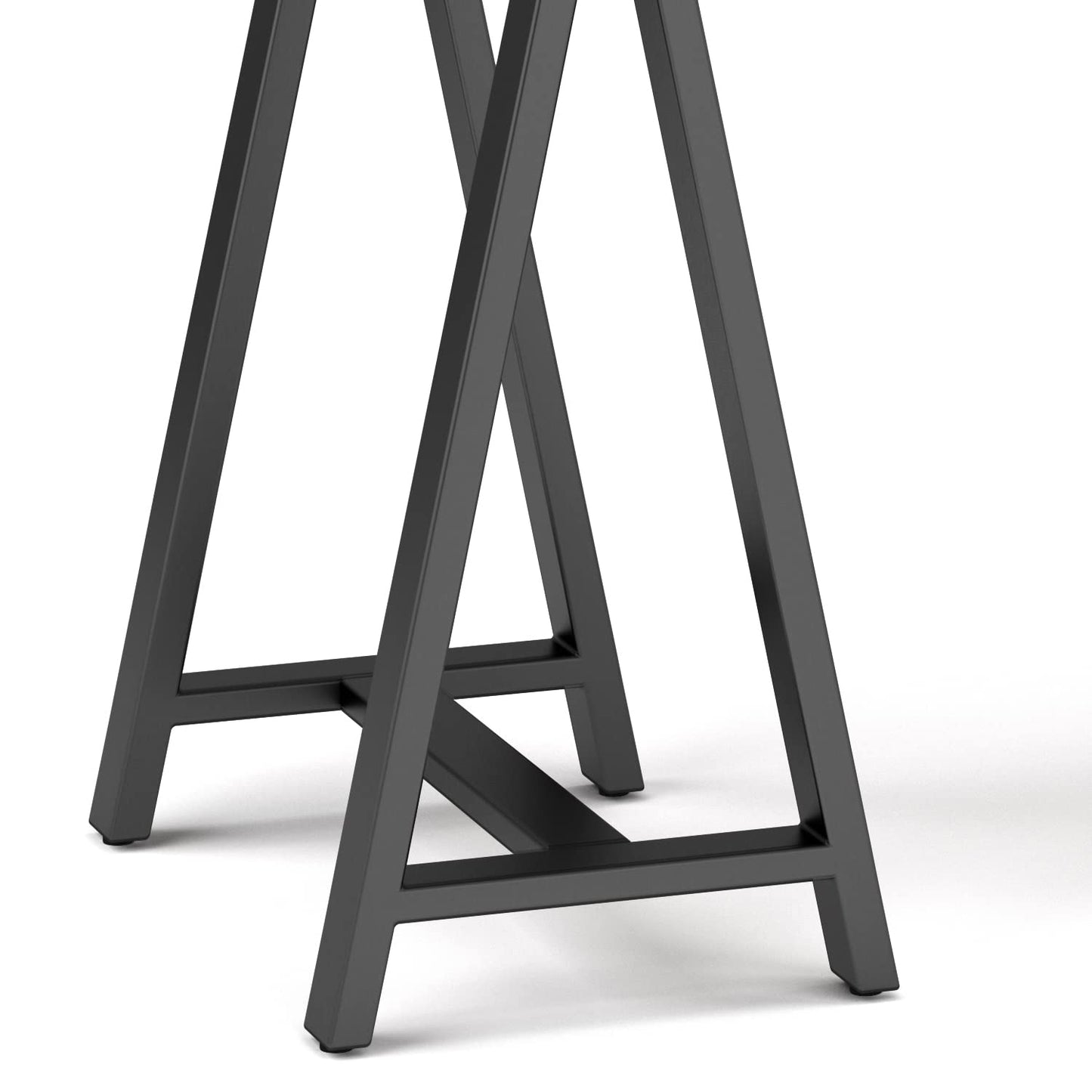 SIMPLIHOME Sawhorse Industrial 60 inch Wide SOLID WALNUT WOOD and Metal Desk in Walnut for the Office Desk, Writing Table, Workstation and Study Table