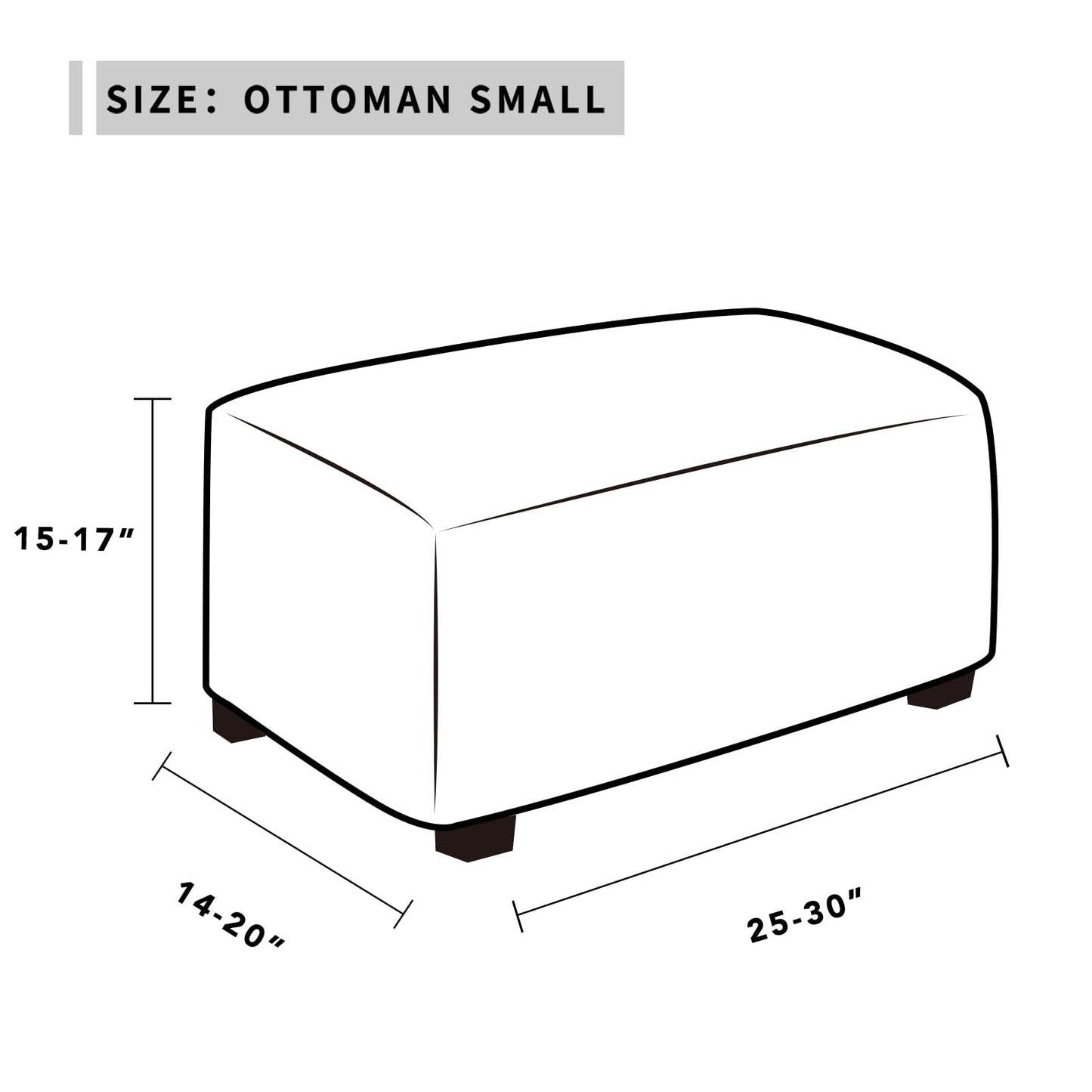 Easy-Going Stretch Ottoman Cover Folding Storage Stool Furniture Protector Soft Rectangle slipcover with Elastic Bottom(Ottoman Small,Beige)