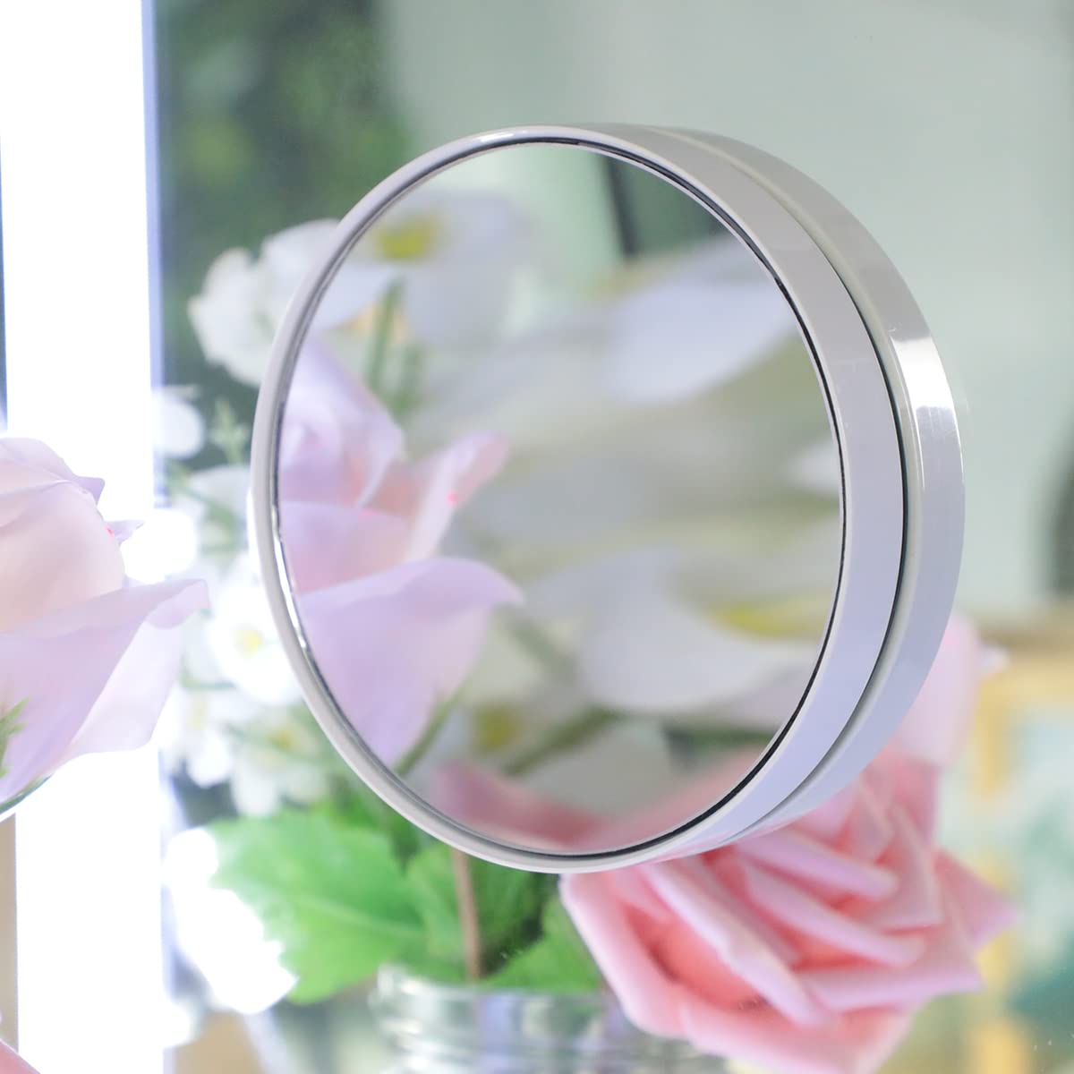 BEAUTME Large Vanity Mirror with Lights L36.2 X H26.8 inch, Lighted Tabletop/Wall Hollywood Makeup Mirror for Dressing Room & Bedroom,3 Color Modes with Dimmer,Silver