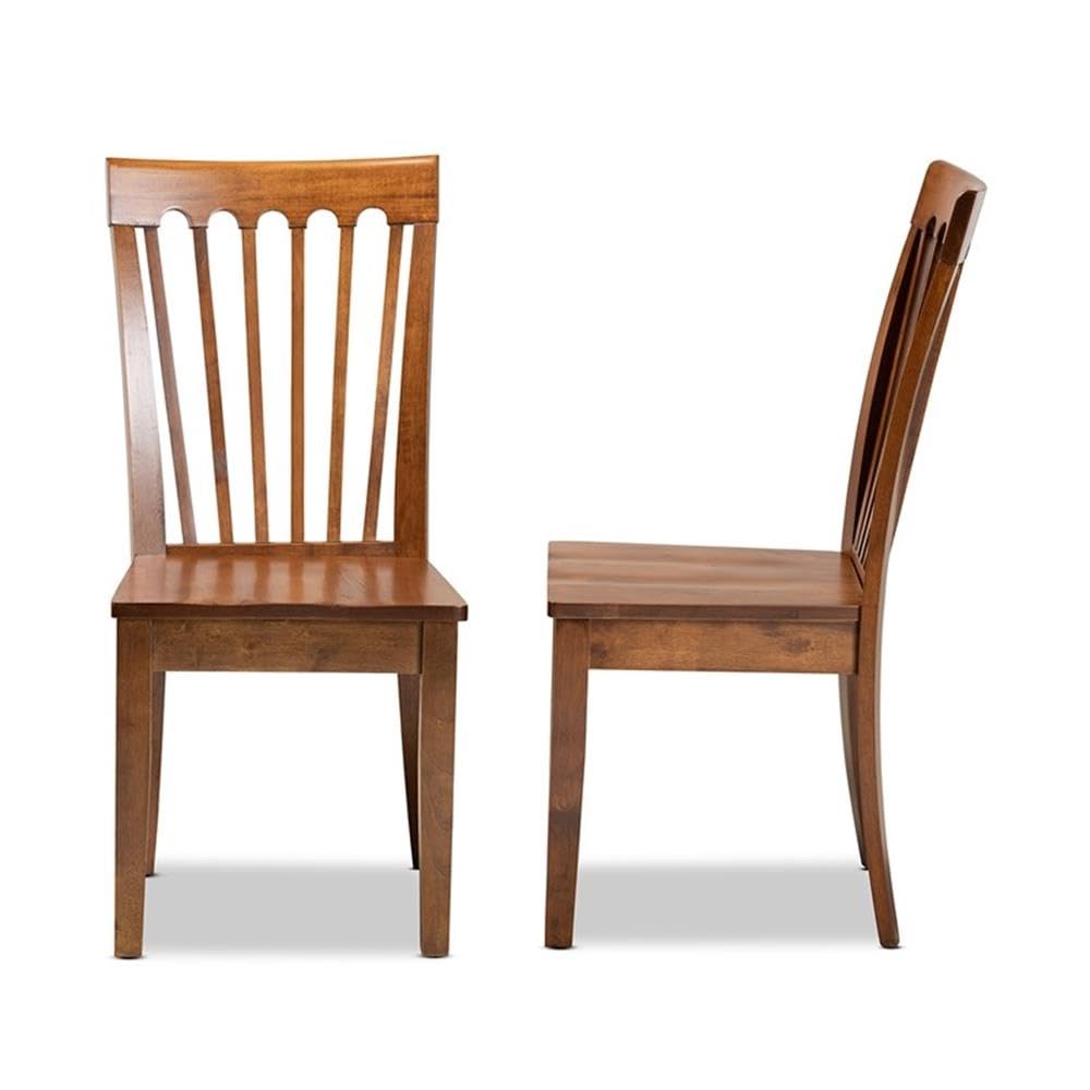 Baxton Studio Minette Modern and Contemporary Transitional Walnut Brown Finished Wood 2-Piece Dining Chair Set