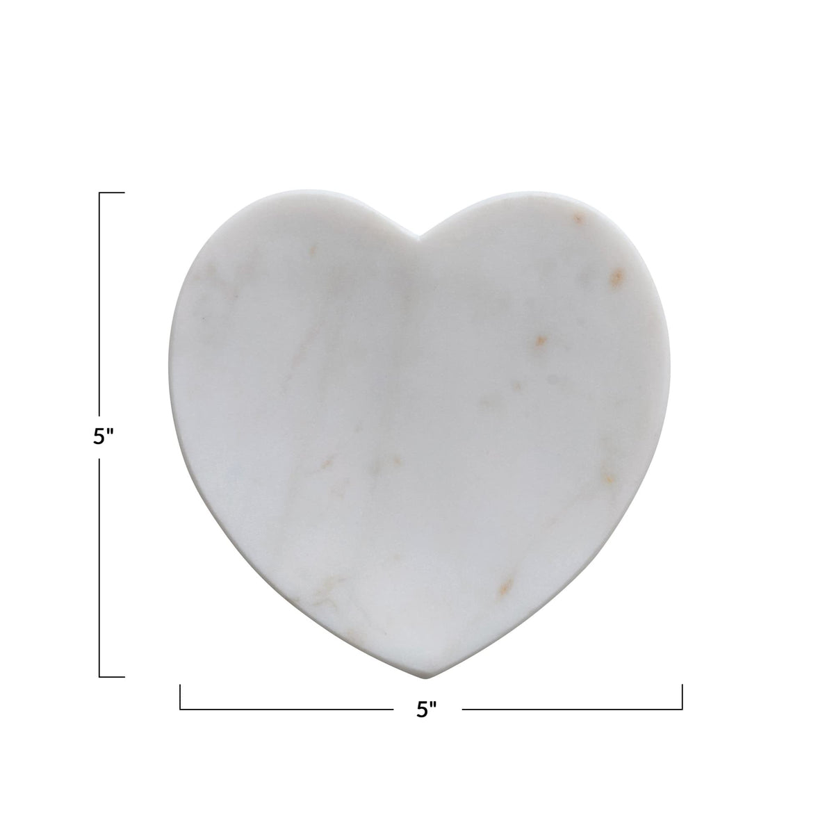 Creative Co-Op Marble Heart Shaped Dish, White