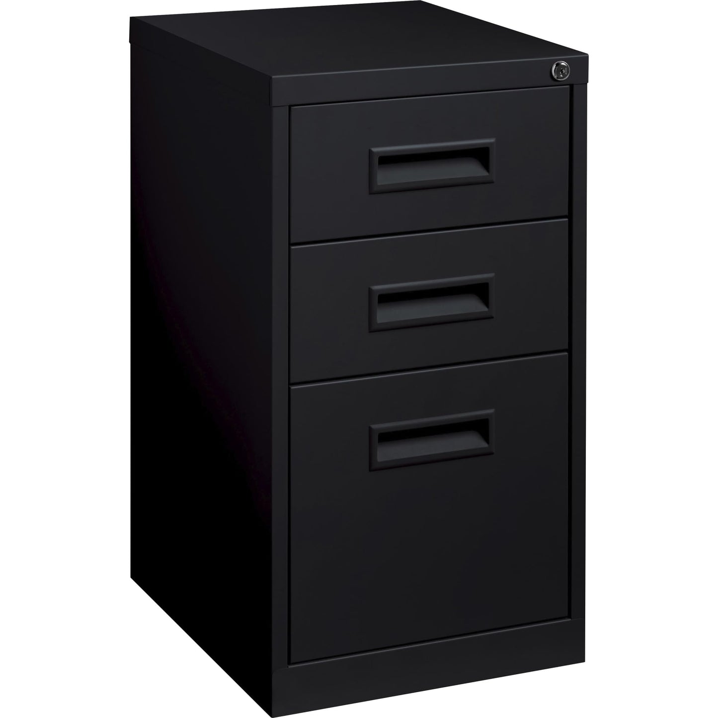 Lorell 1-Divider Mobile Pedestal, Box/Box/File, 15 by 19 by 27-3/4-Inch, Black