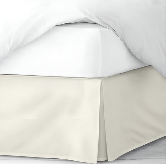 800 Thread Count Egyptian Cotton Bed Skirt King Size – Tailored Split Corner, 78x80 Inches 10" Drop Ivory Solid