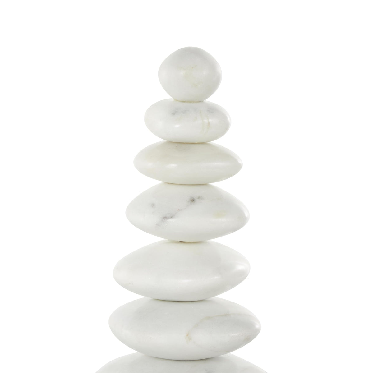 Deco 79 Marble Abstract Decorative Sculpture Stacked Stone Home Decor Statue with Black Block Base, Accent Figurine 3" x 4" x 12", White