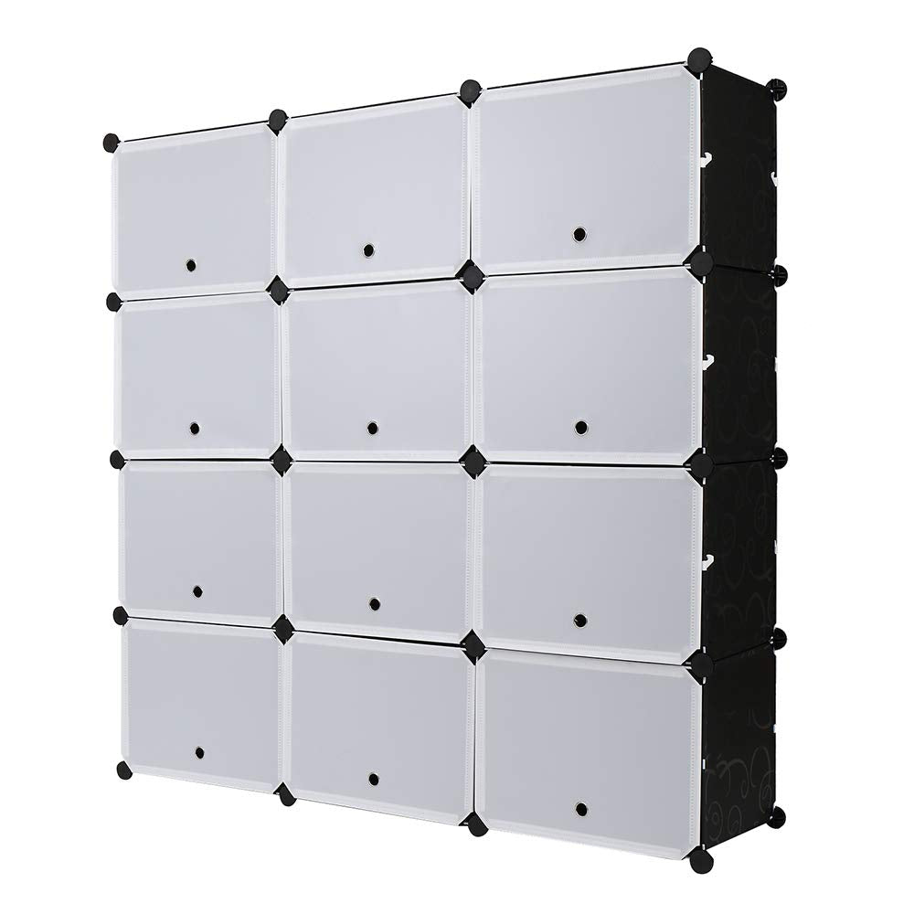 BILEK Shoe Rack Storage Organizer 7 Tier Shoe Storage Cabinet 48 Pair Portable Hidden Shoe Rack for Closet Hallway Bedroom Entryway,White(48" x 12" x 48")