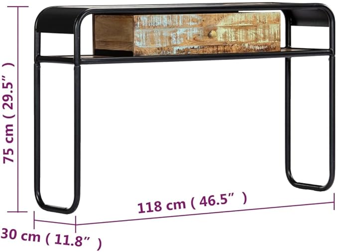 Console Table 46.5"x11.8"x29.5" Solid Reclaimed Wood, End Tables, Accent Tables