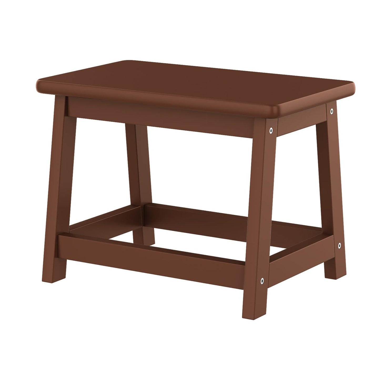 Wooden Step Stool, Foot Stool, Shoe Bench, Small Side End Table, Small Sofa Foot Stool for Bathroom Living Room Bedroom Kitchen Entryway Modern Sturdy 16.5x11x11.8inchs (Coffee)