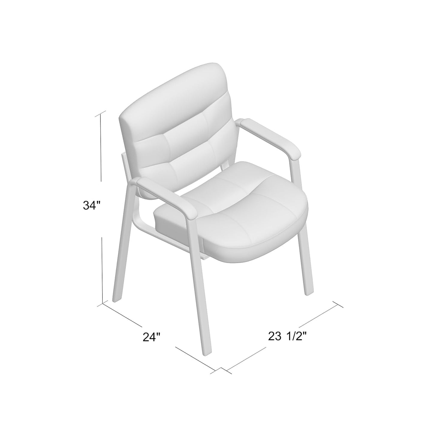 Boss Office Products Executive Mid Back LeatherPlus Guest Chair in Black (B7509)