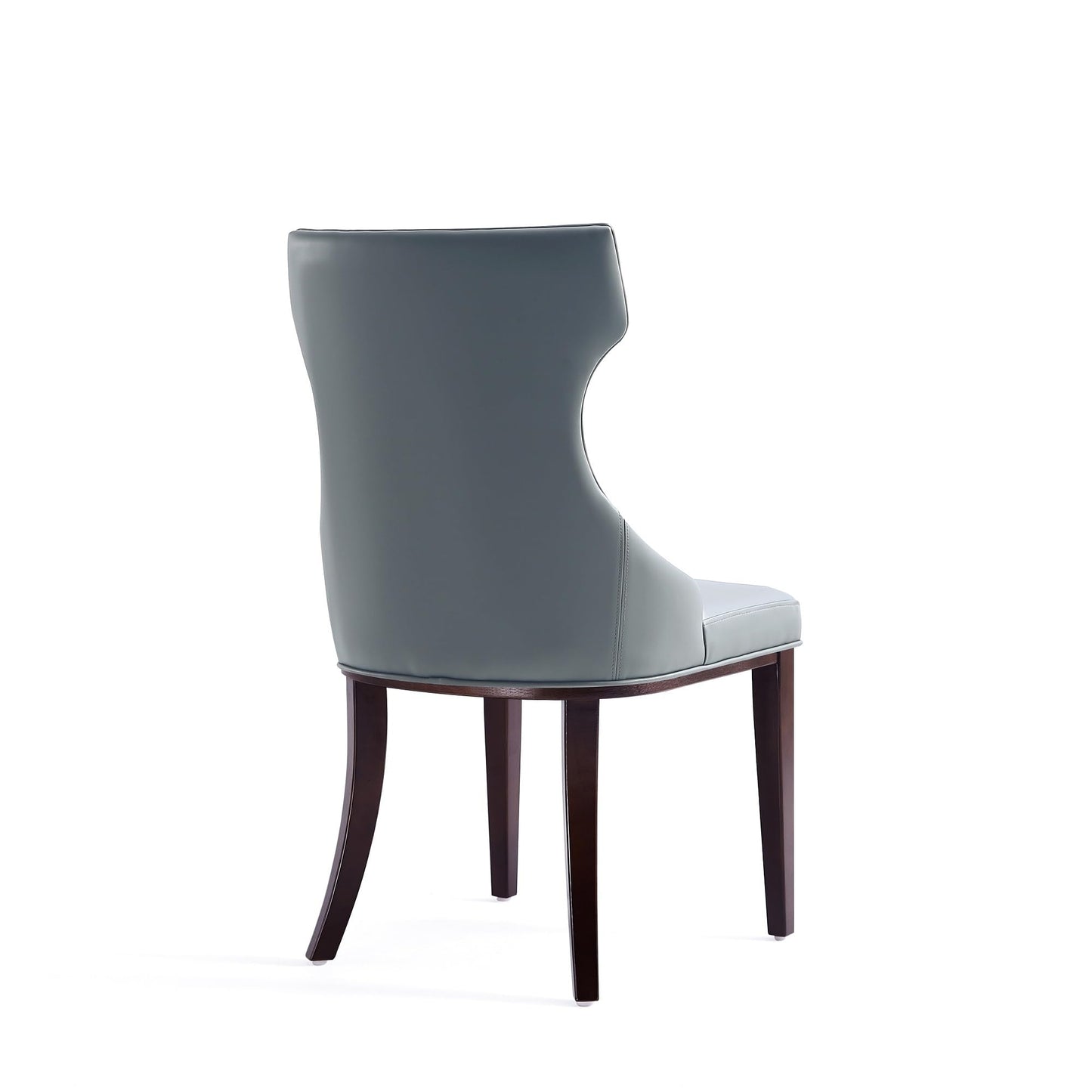 Manhattan Comfort Reine Dining Chairs Set of 4, Upholstered Seats with Diamond Stitching, Solid Beech Wood Frame, 4-Leg Base, 18.5" Seat Height, Fully Assembled, Pebble Grey