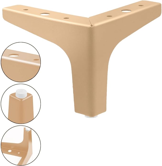 AODIOU Furniture Legs Modern Feet: Gold Metal Furniture Legs 4 Inch DIY