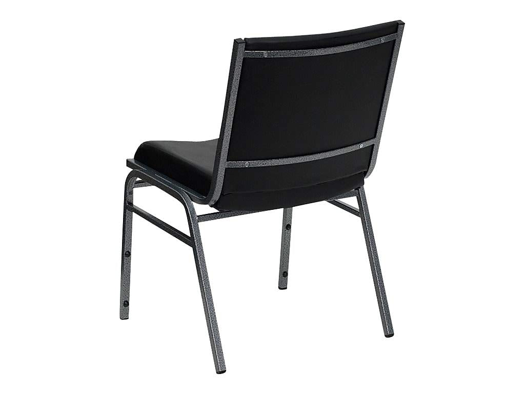 Flash Furniture HERCULES Series Heavy Duty Black Vinyl Stack Chair with Ganging Bracket