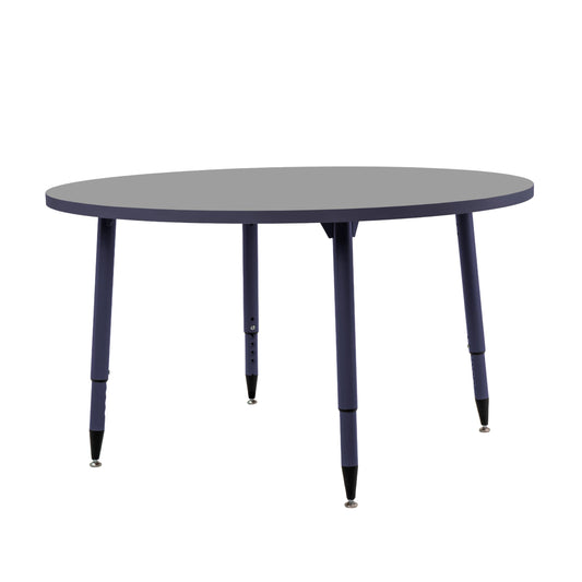 Adapte Commercial Classroom Activity Table - 48" Round, ADA Compliant Tapered Legs with Glides & Casters, Adjustable Height 22-34" Wheelchair Accessible, School & Office Furniture