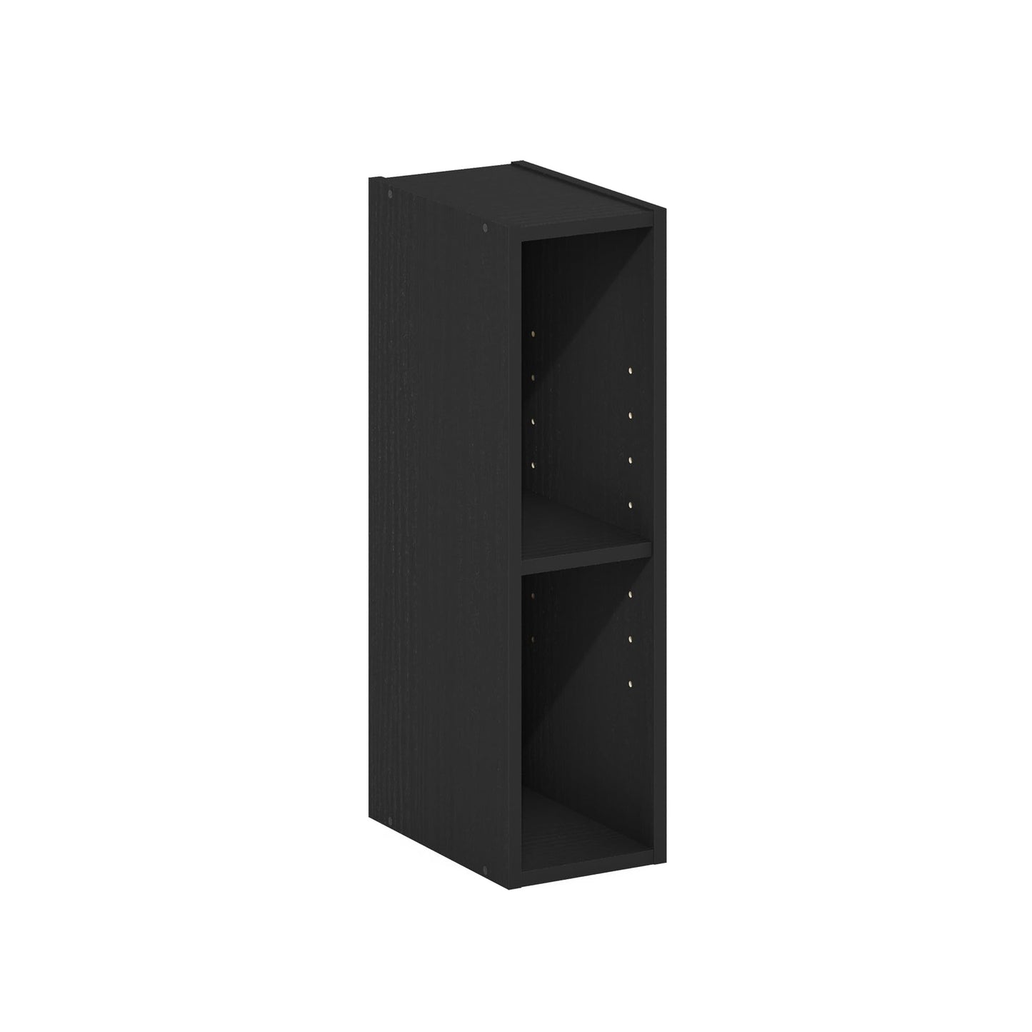 Furinno Fulda Book Shelf, 2-Tier Narrow Bookshelf, Bookcase with 6-in Width Storage Shelf, 9.3 x 5.9 x 21.2, for Living Room, Bedroom, Home Office, Blackwood
