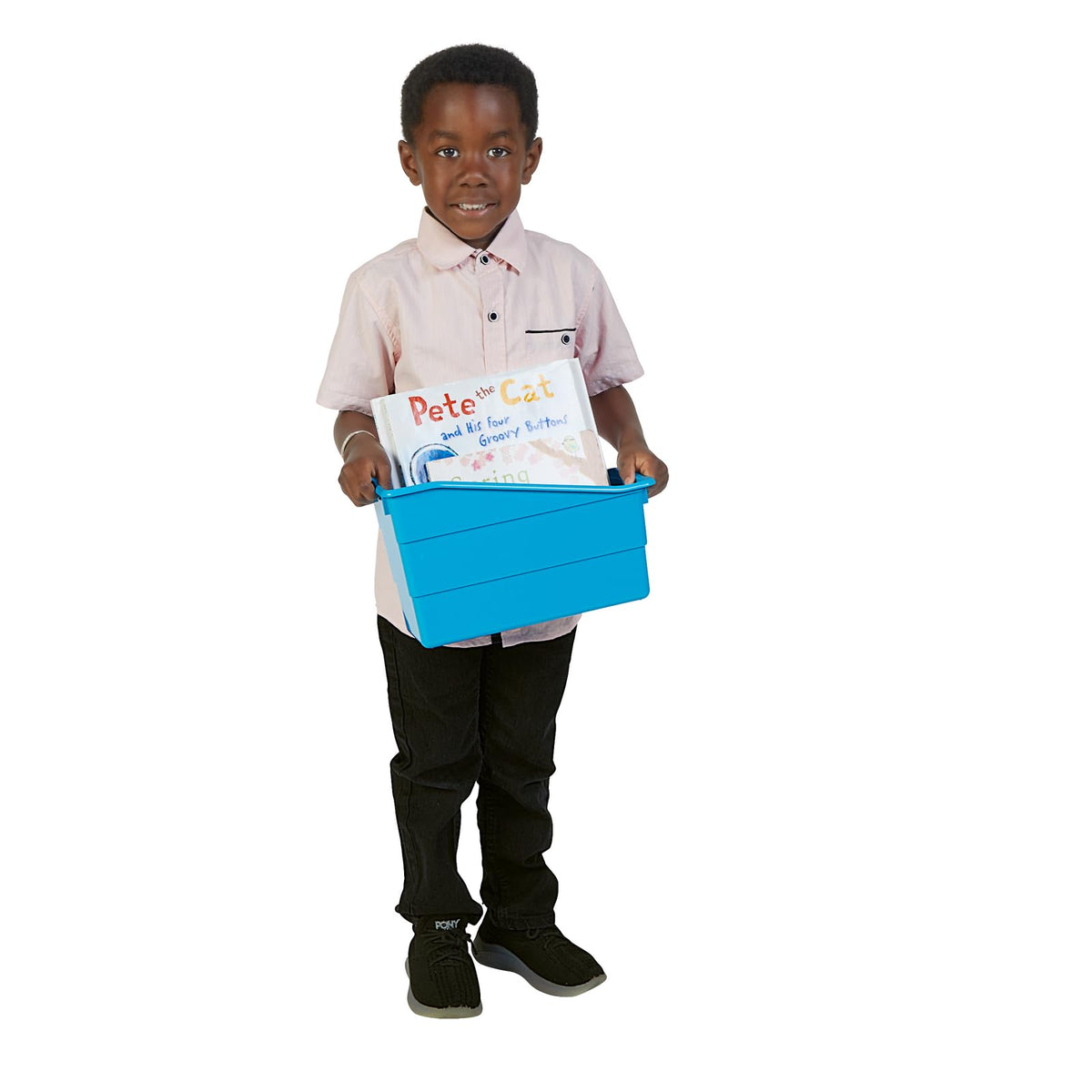 Really Good Stuff Durable Book and Binder Holders - 12 Pack, Blue Neon, 5.5" x 12.5" x 7.5", Classroom Organization, Storage Solution, Sturdy and Versatile