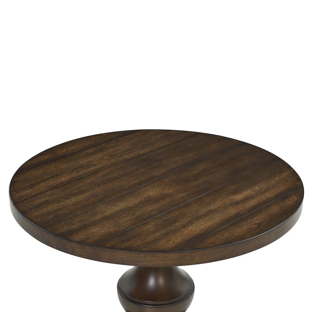 Roundhill Furniture Caesar Traditional Round Pedestal End Table, Espresso