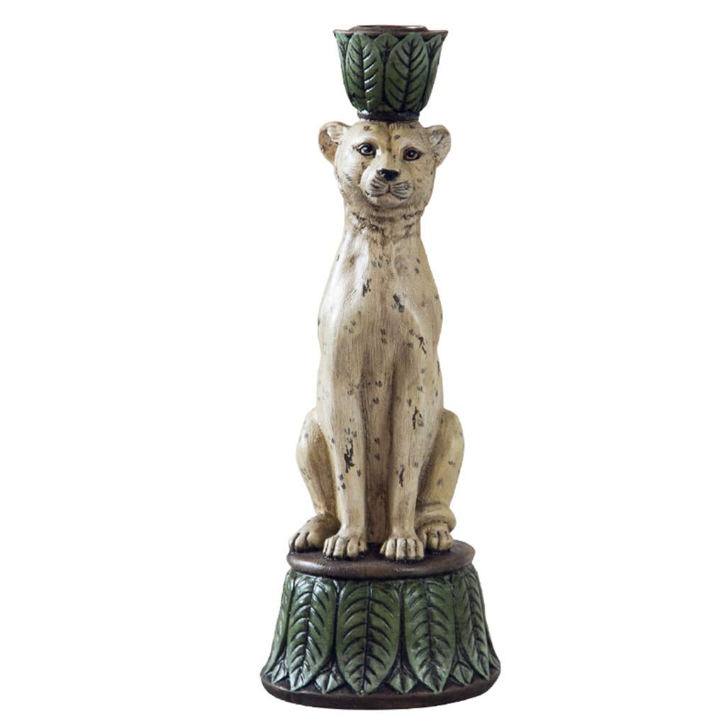 XILIN-1987 Candle Holderss Resin Leopard Figurine Candle Holder，Jungle Series Candle Holder Ideal for LED and Pillar Candles, Table Centerpiece for Wedding, Party, Decoration Decorative Candlestick