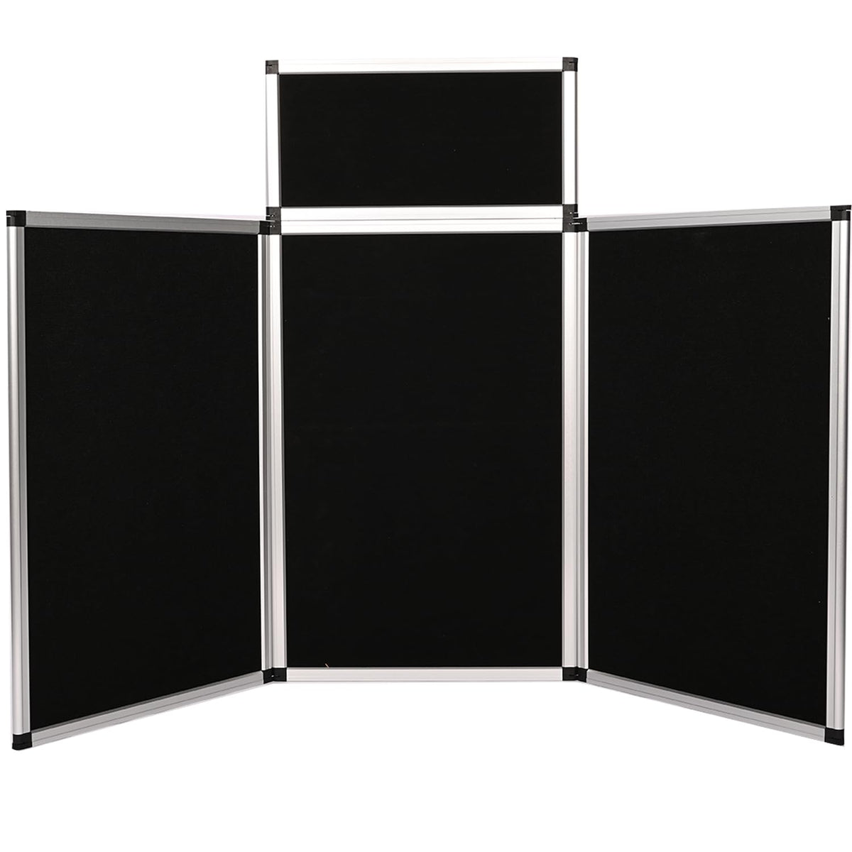 ISXACFF 3+1 Panel Trade Show Presentation Board 70.8“ x 35.4” Trifold Poster Board Folding 3 Panel Exhibition Display Boards Double Sided Tabletop Display with Storage Bag Hook & Loop-Receptive Fabric