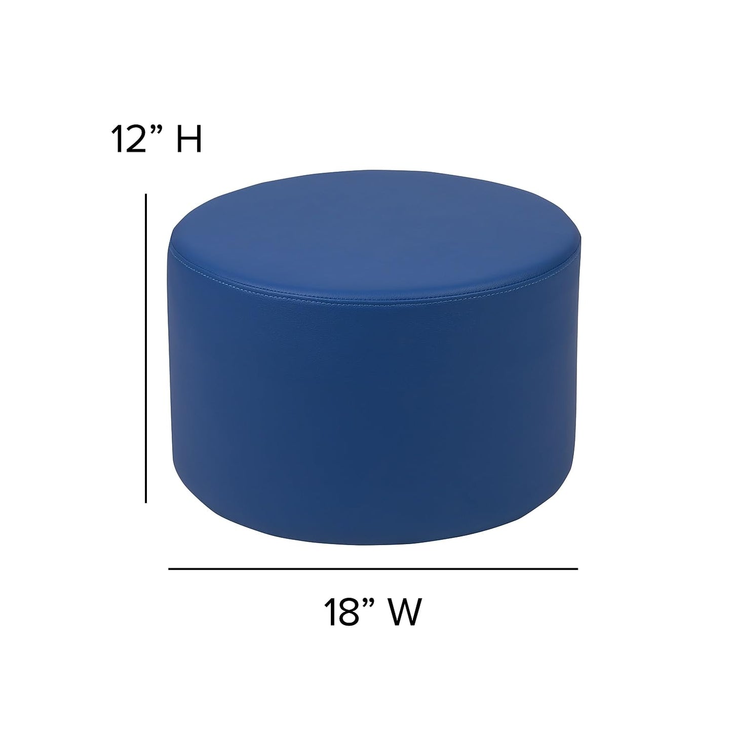 Flash Furniture Nicholas Soft Seating Flexible Circle for Classrooms and Daycares - 12" Seat Height (Blue)