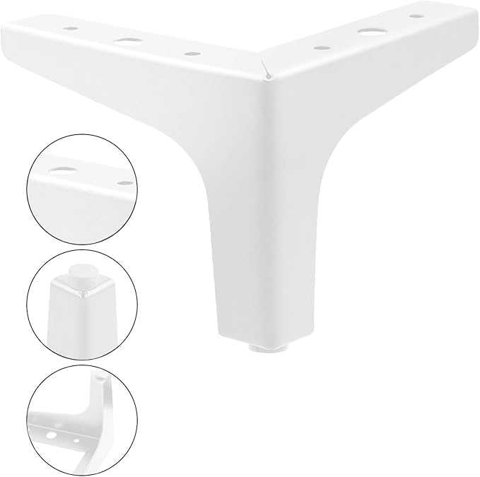 AODIOU Furniture Legs White Replacement Feet: Sofa Legs 4 Inch European Style