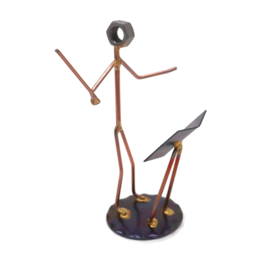 Musical Director Handmade Metal Figurine by Rock Creek Metal Craft - Hand Welded Metal Art & Recycled Metal Sculptures - Unique Desk Accessories, Medical Office Decor, & Musical Director Gifts