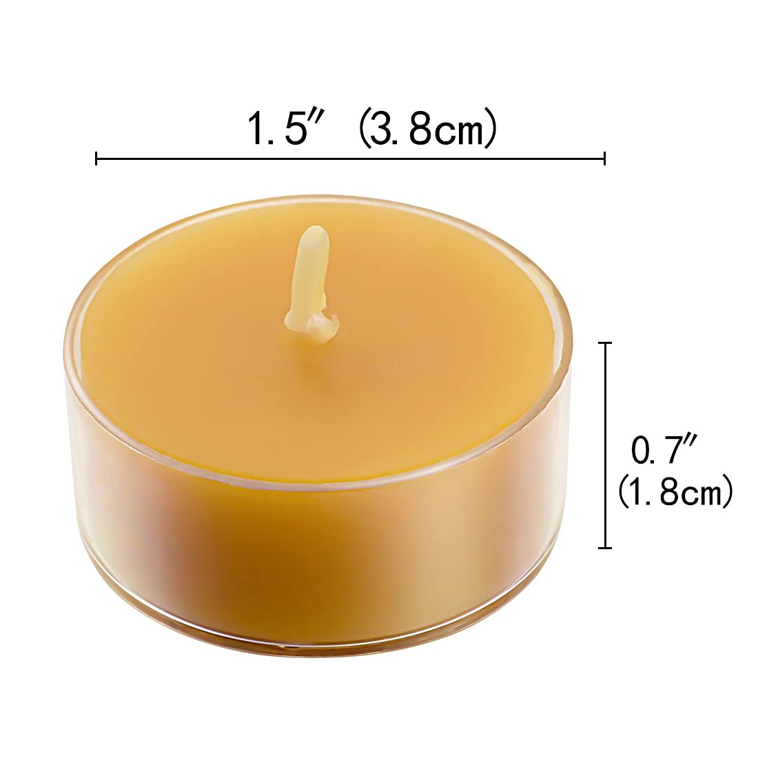 Natural Beeswax Tea Candles, DEYBBY 20 Pack Unscented Pure Organic Beeswax Candles in Clear Cup, Great for Home Decoration Bath Relaxation Emergency