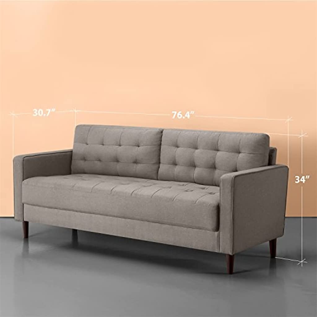 YWMLFZ Sofa Couch/Grid Tufted Cushions Easy, Tool-Free Assembly, Stone Grey