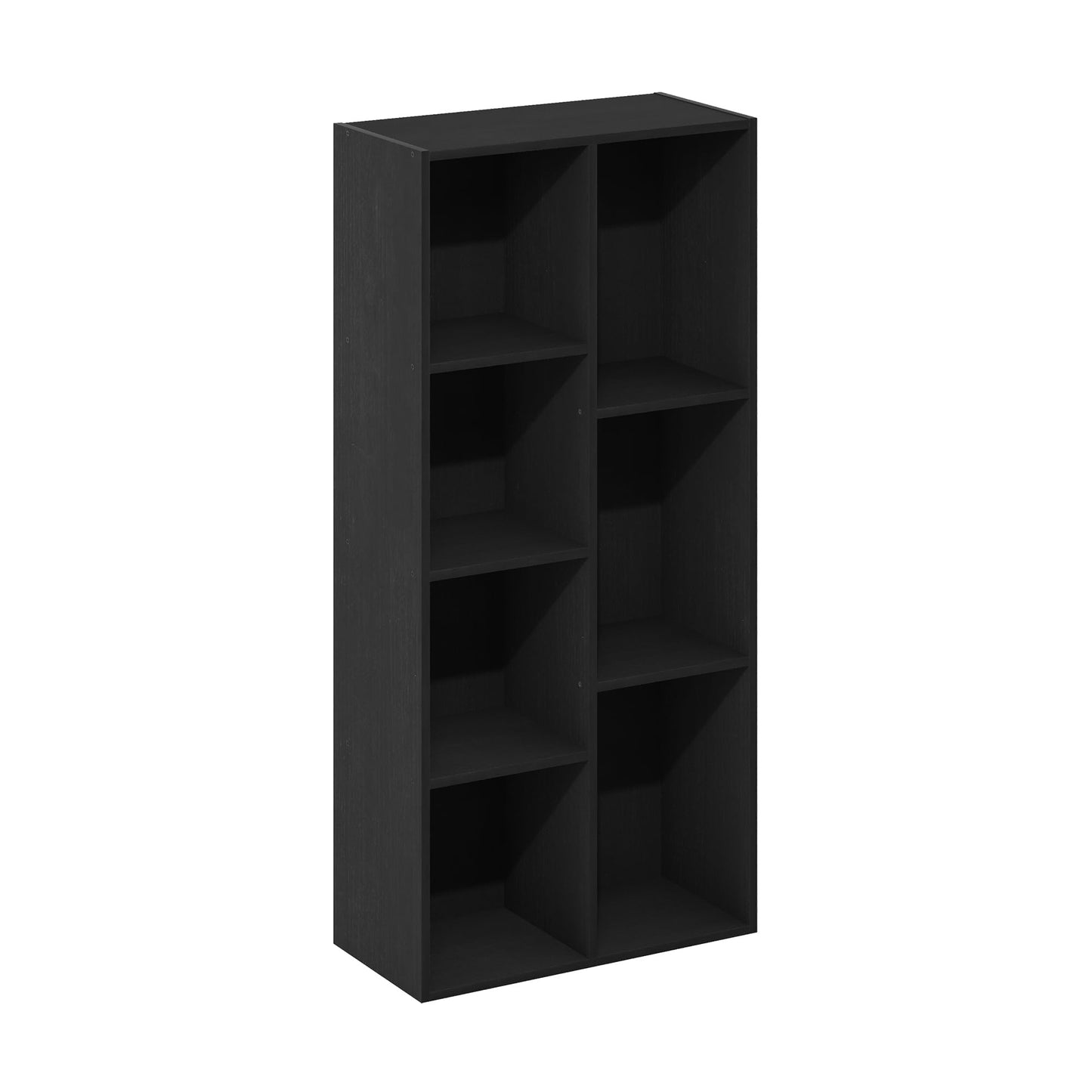 Furinno LUDER Book Shelf, 7-Cube Bookshelf, Bookcase with Open Shelves, 9.4 x 19.5 x 41.7, Easy Assembly, for Living Room, Bedroom, Home Office, Blackwood