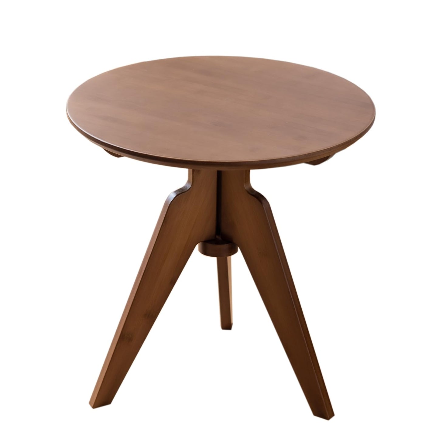 Maydear Bamboo Round Side Table Small Accent Table or Coffee Table for Living Room, Bedroom, or Office, Easy Assembly, 3-Leg Design