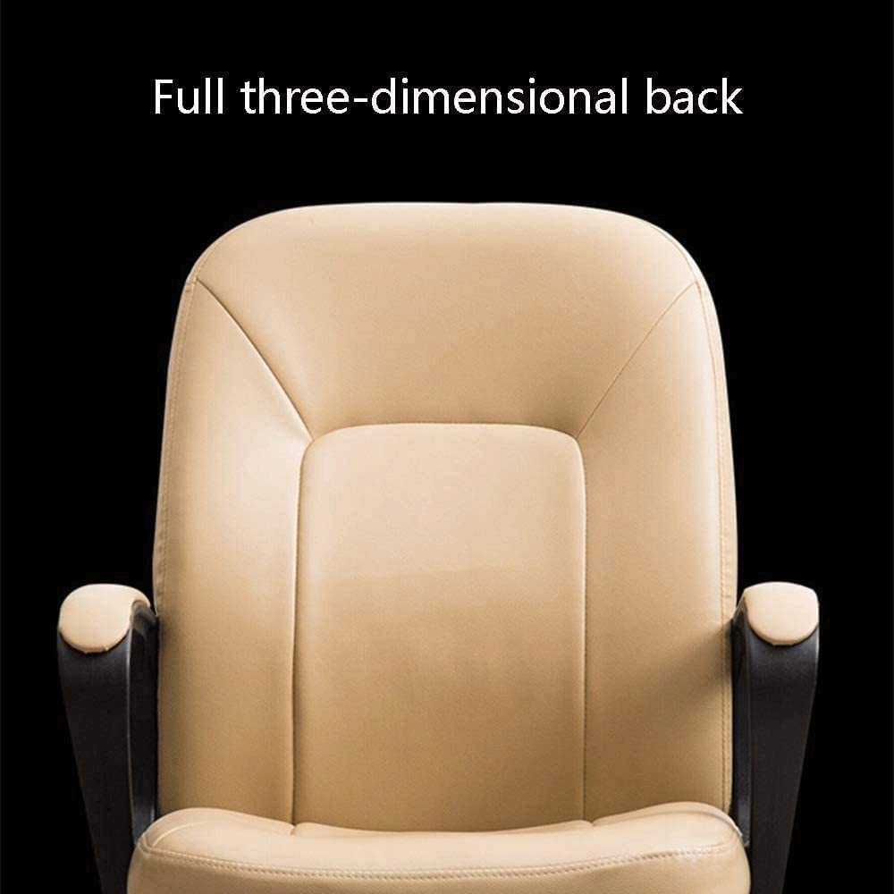 Office Chair Computer Chair Boss Chair Backrest Office Desk Chair Visitor Lift Swivel Chair Backrest Game Chair Fixed Armrest Seat Chair (Color : Apricot) Needed