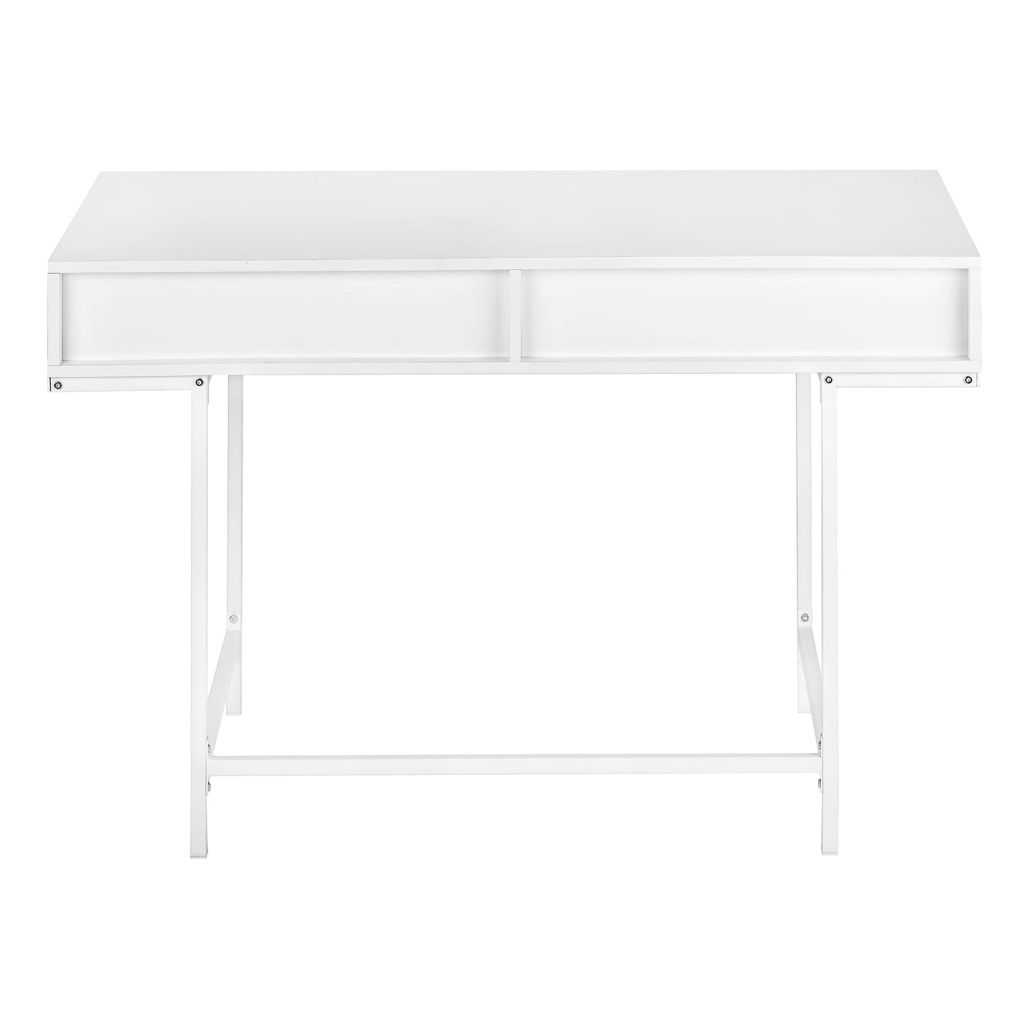 Monarch Specialties I 7554 Computer Desk, Home Office, Laptop, Storage Drawers, 48" L, Work, Metal, Laminate, White, Contemporary, Modern