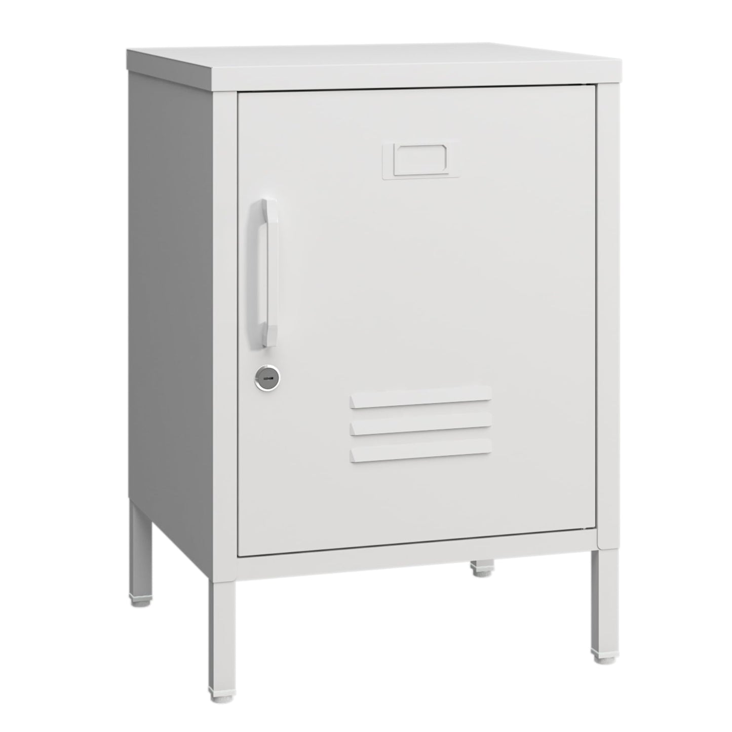 Metal Nightstand Modern End Side Table Steel Bedside Storage Cabinet with Shelf Easy Assembly for Living Room Bedroom （15.8”W x 15”D x 22.5”H ）