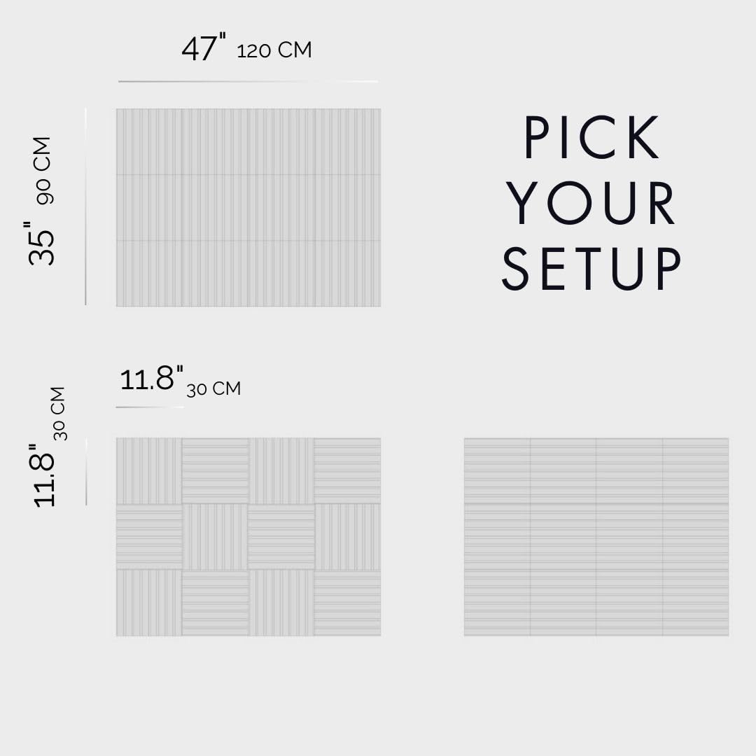 VIVELDA Felt Bulletin Board Tiles 48"x36" - 12-Pack Cork Board Alternative, Oeko-TEX Certified, NRC 0.95 Acoustic Wall Panels, Damage-Free Adhesive, Slatted Design, Home Office & Classroom (Avocado)