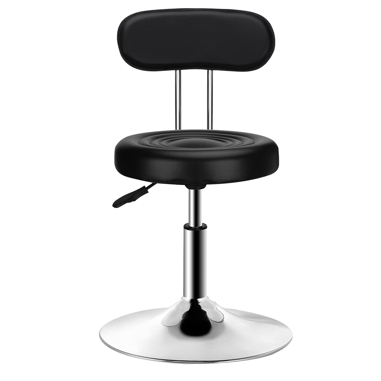 PenghaiYunfei Round Modern Chair Salon Ergonomic Office Chair with Backrest, Height Adjustable Cashier Front Desk Bar Bedroom, Study, Student，Beauty Office Home Kitchen Barstool(Black)