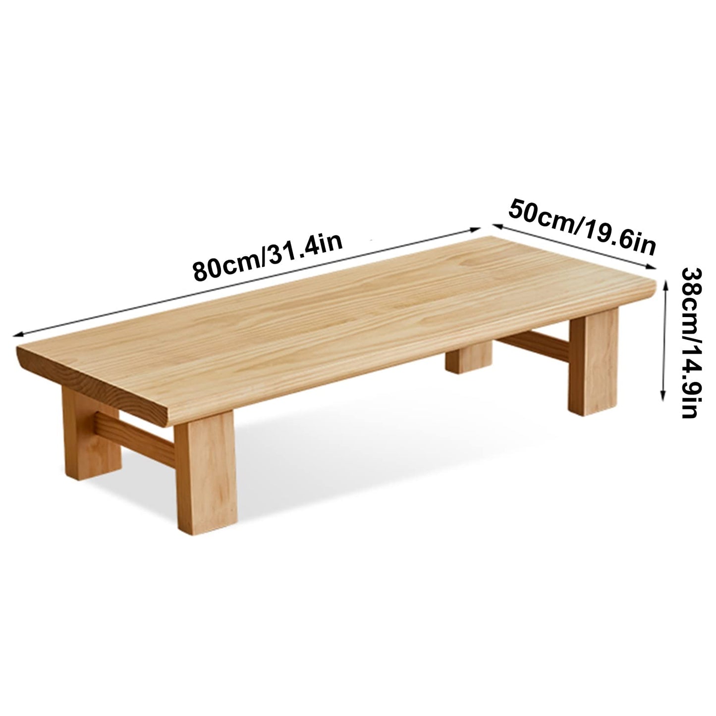 GLDGJMZ Japanese Style Rectangle Wooden Farmhouse Cocktail Table Multifunctional Low Table for Living Room Zen Floating Sitting Laptop Use & Furniture