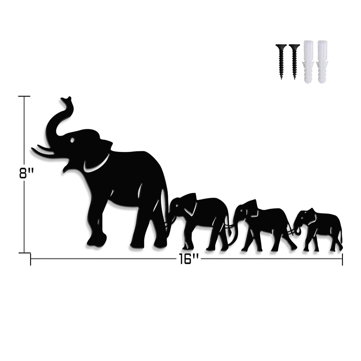 XORT Geometric Elephant Metal Wall Art, Wildlife Lover Gift Wall Hangings Elephant Sign Decor
