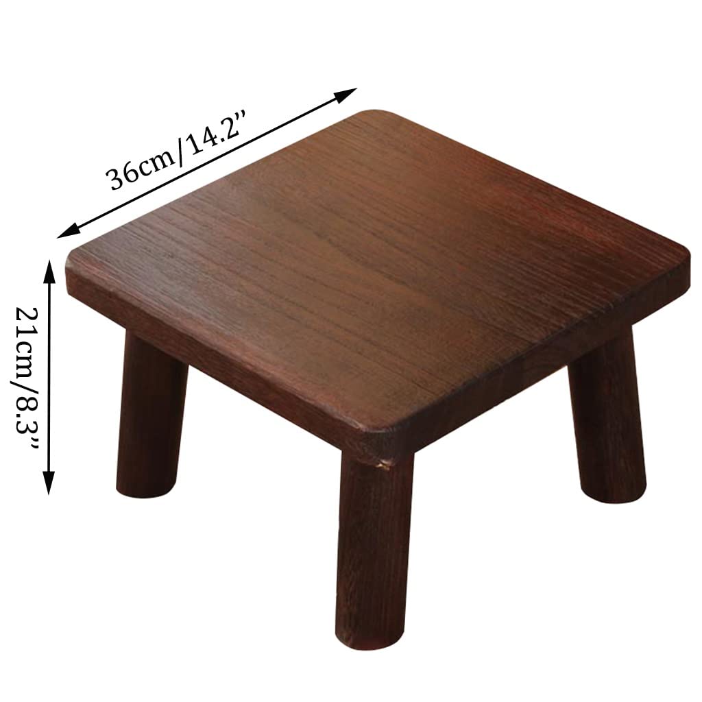 GHHDPXM Retro Japanese-Style Small Coffee Table Bay Window Square Coffee Table Zen Tea Low Table Simple Table Low Stool (Size : 36x36x21cm)