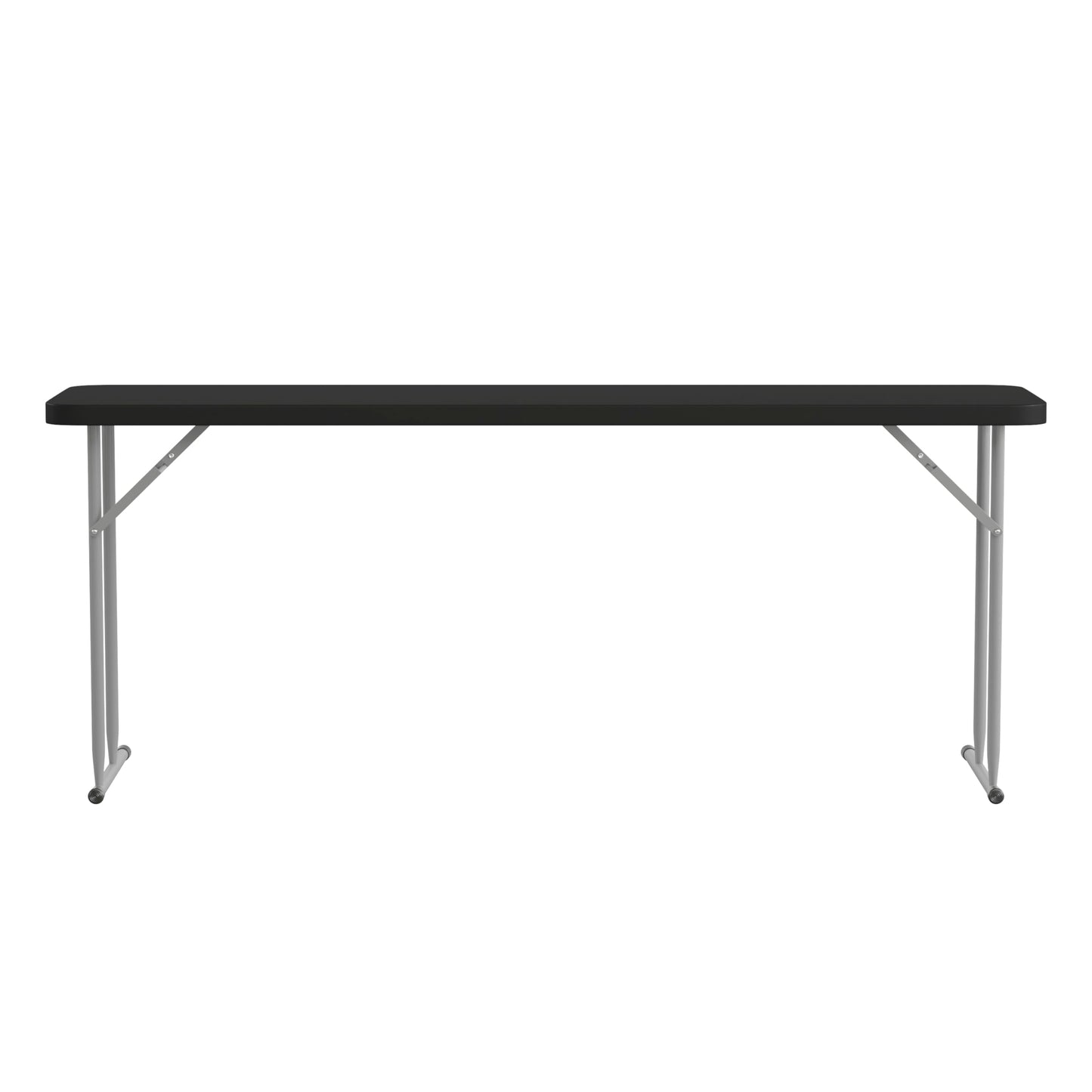 Flash Furniture Kathryn 6' Rectangular Plastic Folding Table, Long Plastic Foldable Table for Indoor/Outdoor Events, Black