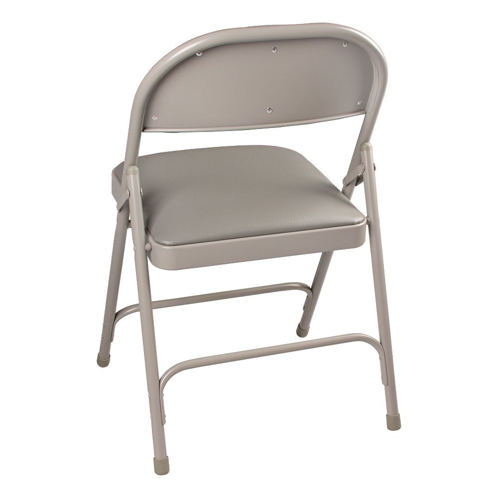 Norwood Commercial Furniture Series Folding Chair with Vinyl Upholstered Seat and Back, Gray, NOR-SRO593-VGR-SO 6600 (Pack of 4)