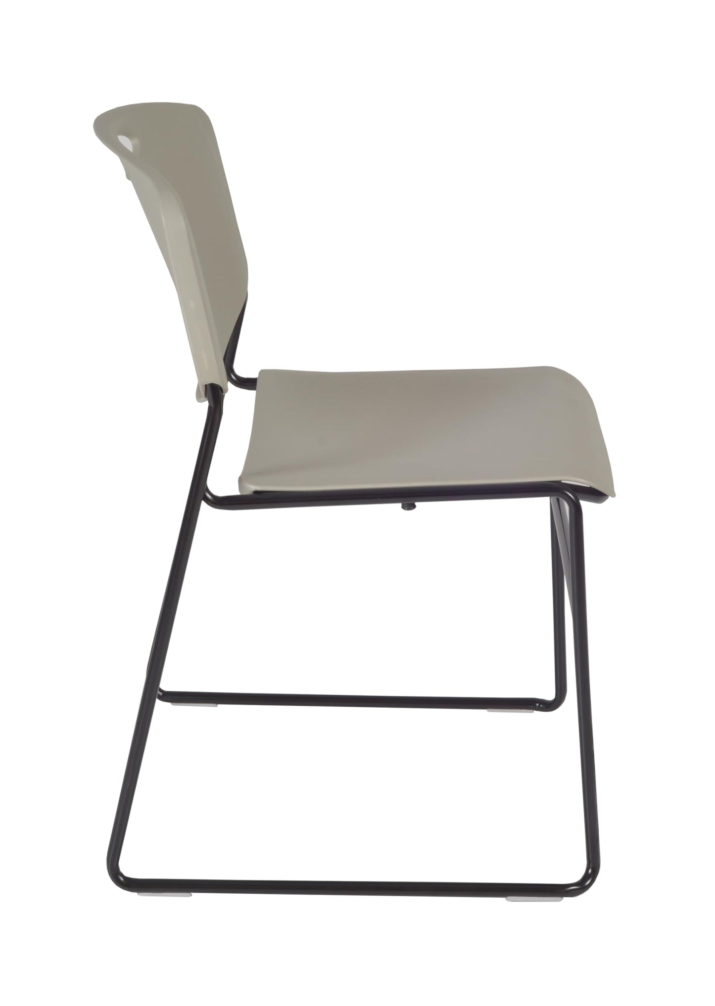 Romig Pillar 48 in. Square X-Base Breakroom Table- Grey & 4 Zeng Stack Chairs- Grey