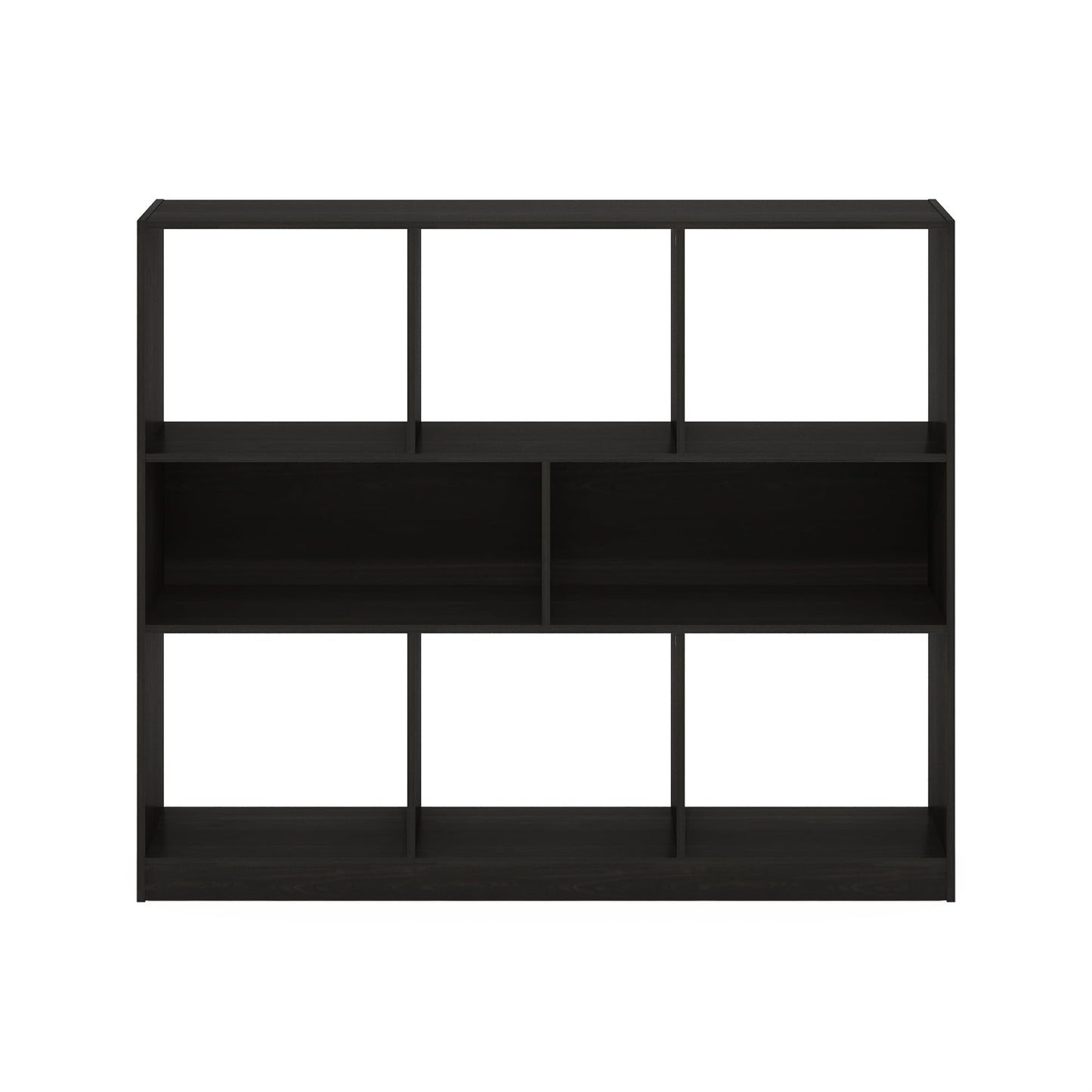 Furinno DALY Book Shelf, 8-Cube Bookshelf, Horizontal Cube Storage Organizer Bookcase, 10.9 x 47.2 x 39.4, for Living Room, Bedroom, Home Office, Dark Espresso