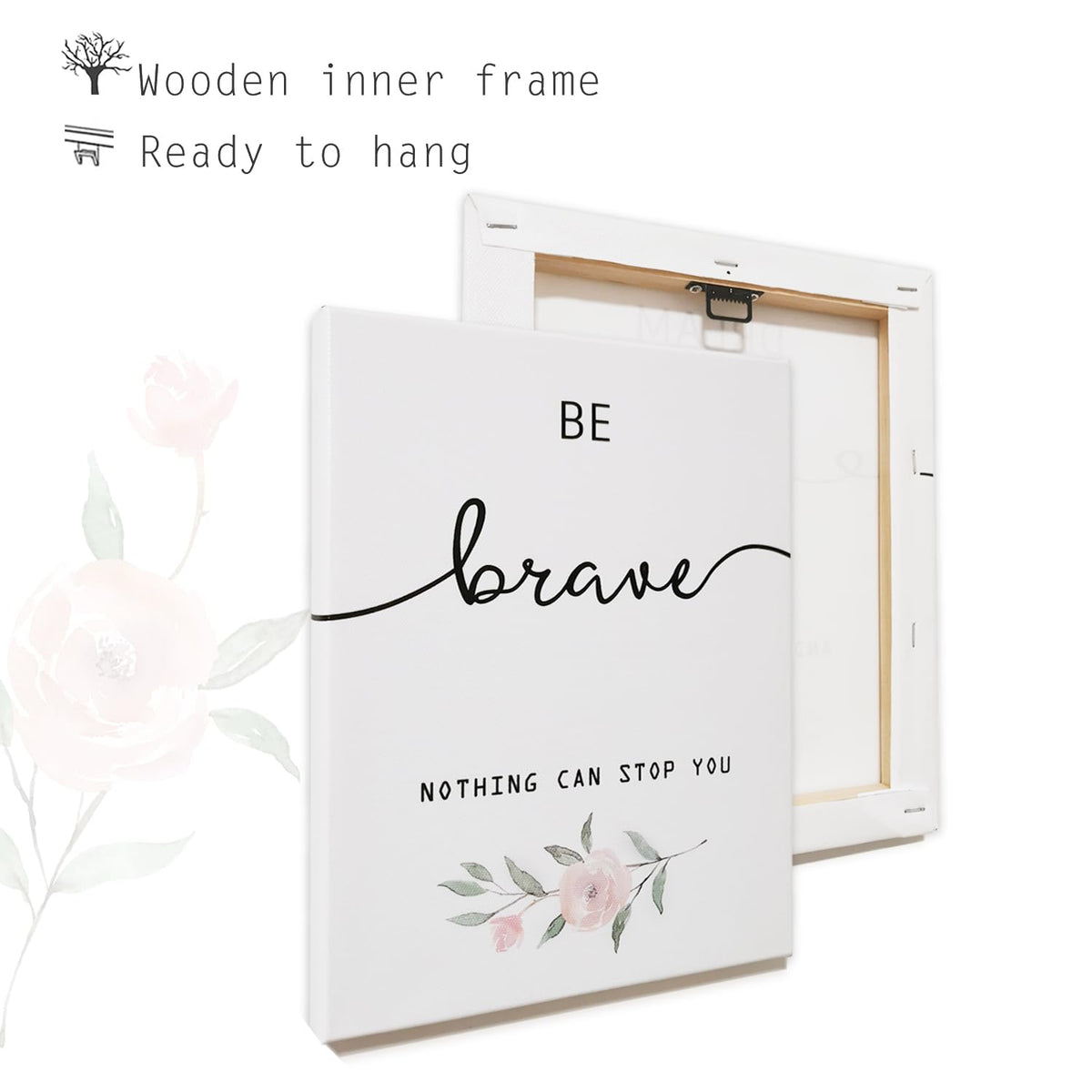 Inspirational Wall Art for Bedroom, Motivational Office Wall Art Decor, Framed Canvas Wall Art for Women, Girls, Positive Affirmations Quotes Prints, Set of 6PCS, 8"x10", FRAMED
