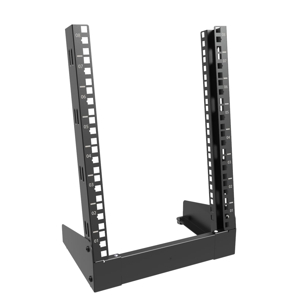 QiaoYoubang 8U Small Desktop Network Rack, 10 inch Mini Open Frame Desktop Cabinet for 10 inch Network, Servers, Audio, Video and Studio Equipment Free Standing Home Office Rack (8U)