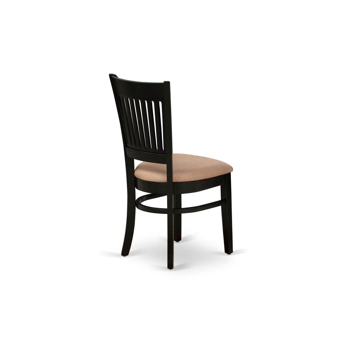East West Furniture VAC-BLK-C Vancouver Dining Chairs - Linen Fabric Upholstered Wood Chairs, Set of 2, Black