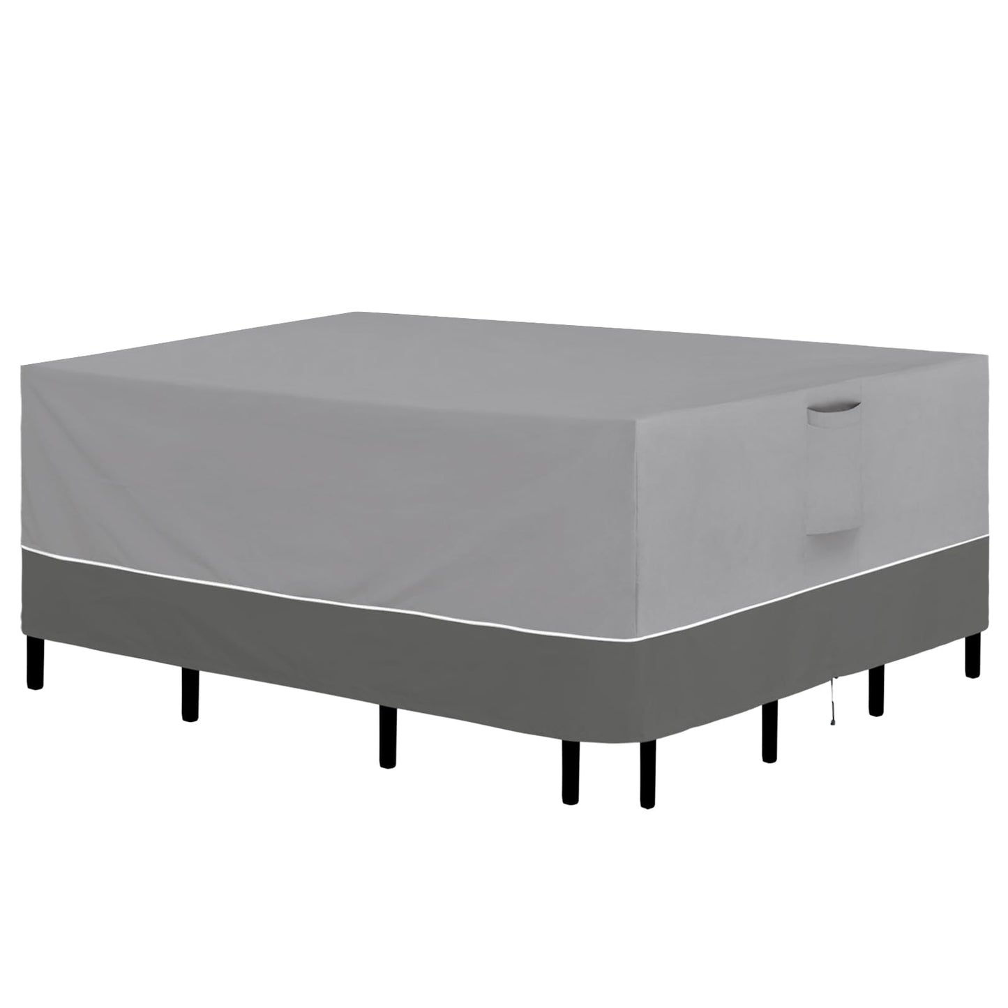 Easy-Going Patio Furniture Cover 110"x84" Rectangle Outdoor Table and Chair Set Covers Waterproof UV Resistant Outdoor Sectional Sofa Set Covers, Gray/Dark Gray